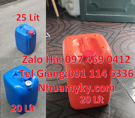 can 20l giá rẻ, can 25l giá rẻ, Can hdpe 20l vuông, Can vuông 25l đựng phân bón can 25l trắng, Can