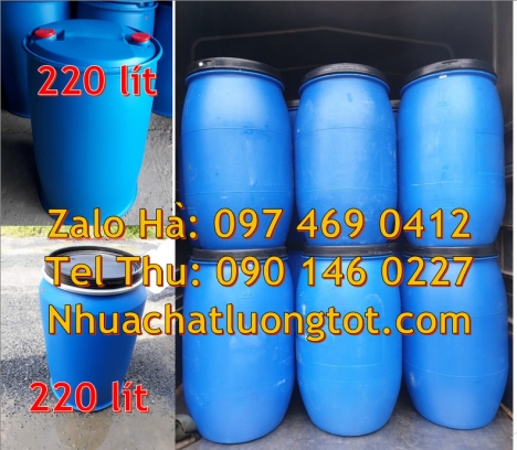 Phuy nhựa 220 lít nắp kín, Phuy nhựa 150 lít nắp mở, Phuy nhựa đựng hóa chất Thùng phuy nhựa 120 lí
