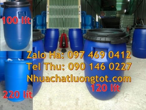 Phuy nhựa 220 lít nắp kín, Phuy nhựa 150 lít nắp mở, Phuy nhựa đựng hóa chất Thùng phuy nhựa 120 lí