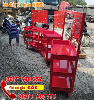 Xe đẩy đựng dụng cụ 3 ngăn NPRO tải trọng 150kg