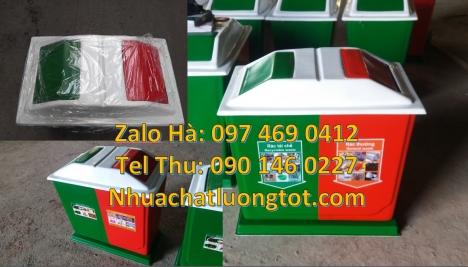 Thùng rác nhựa nắp lật bộ 3, Thùng rác 120l 240l. Thùng rác bập bênh, Thùng rác nhựa duy tân, thùng