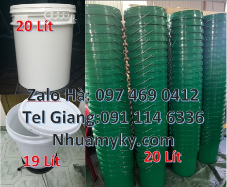 Thùng nhựa 5 lít, xô nhựa 22 lít, Xô nhựa 22 lít đựng phân bón Vỏ thùng sơn 10 lít Thùng nhựa