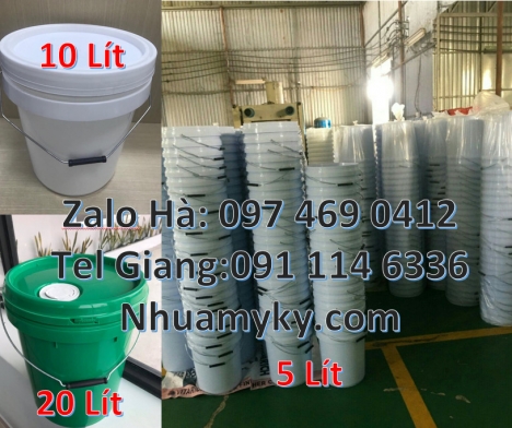 Thùng nhựa 5 lít, xô nhựa 22 lít, Xô nhựa 22 lít đựng phân bón Vỏ thùng sơn 10 lít Thùng nhựa