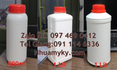 Kích thước chai nhựa 1 lít, Chai nhựa 1 lít vuông đựng dầu ăn Chai hdpe, chai nhựa 30ml nắp garenty