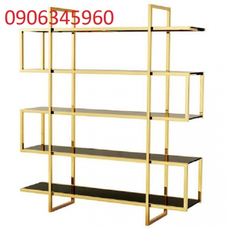 kệ trang trí inox mạ vàng - nhận gia công inox theo yêu cầu