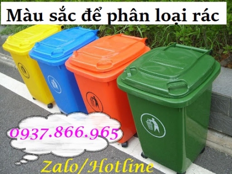 Thùng rác nhựa 60l có bánh xe, thùng gom rác, thùng rác công cộng, thùng rác trong công viên
