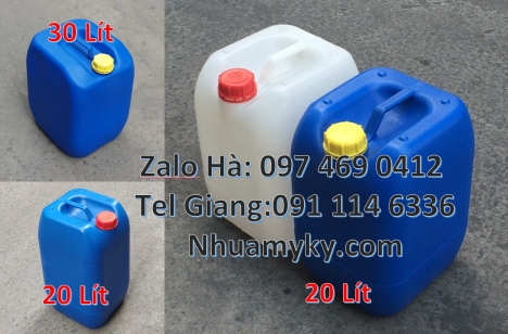 Can hdpe 20l vuông, Can vuông 25l đựng phân bón, can 25l trắng Can dẹp 30l đựng sữa tươi, Can nhựa
