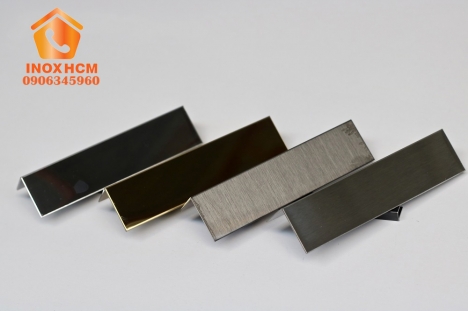 Nẹp chữ L mạ màu PVD - nhận gia công nẹp inox theo yêu cầu