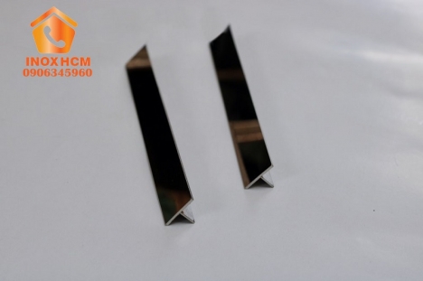 Nẹp chữ t mạ màu PVD - nhận gia công nẹp inox theo yêu cầu
