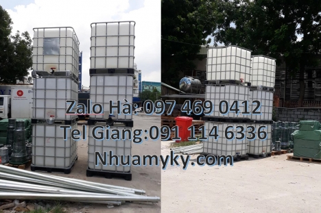 bồn ibc, Bồn nhựa, bồn đựng hóa chất 1000 lít Thùng nhựa trắng dung tích lớn, Tank, bồn ibc, thùng