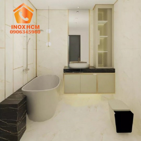 Khung Gương Inox Mạ Vàng PVD - inox chất lượng cao