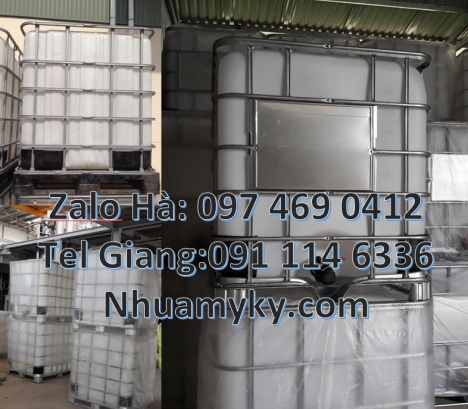 bồn ibc, Bồn nhựa, bồn đựng hóa chất 1000 lít Thùng nhựa trắng dung tích lớn, Tank, bồn ibc, thùng
