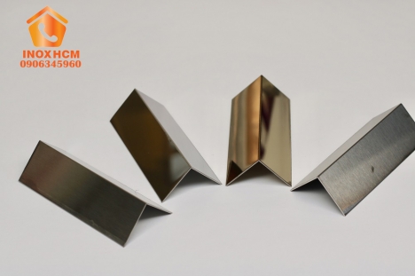 Nẹp inox chữ v mạ màu PVD - nhận gia công nẹp inox theo yêu cầu