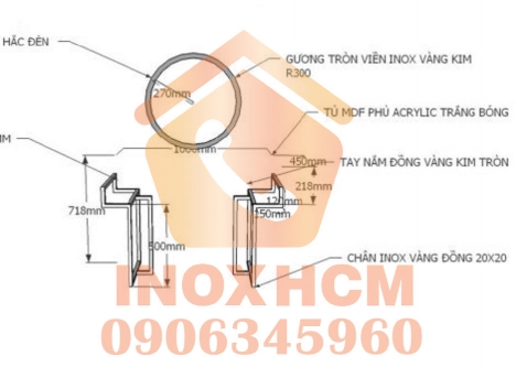 Khung Gương Inox Mạ Vàng PVD - inox chất lượng cao