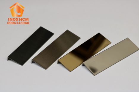 Nẹp chữ L mạ màu PVD - nhận gia công nẹp inox theo yêu cầu