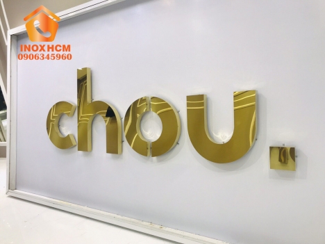 Chữ Inox Vàng Gương PVD - nhận gia công inox theo yêu cầu