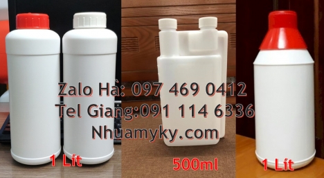Kích thước chai nhựa 1 lít, Chai nhựa 1 lít vuông đựng dầu ăn Chai hdpe, chai nhựa 30ml nắp garenty