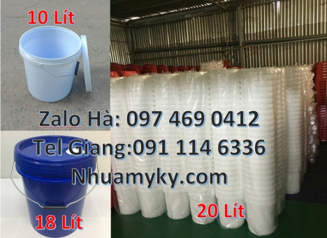 Thùng nhựa 5 lít, xô nhựa 22 lít, Xô nhựa 22 lít đựng phân bón Vỏ thùng sơn 10 lít Thùng nhựa