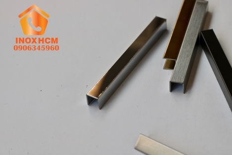 Nẹp inox u mạ màu PVD - nhận gia công nẹp inox theo yêu cầu