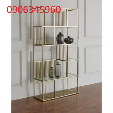 kệ trang trí inox mạ vàng - nhận gia công inox theo yêu cầu
