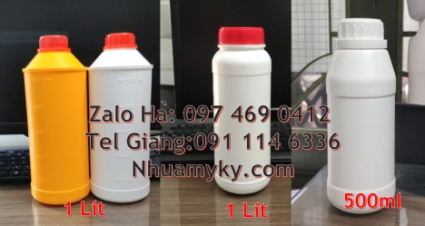 Kích thước chai nhựa 1 lít, Chai nhựa 1 lít vuông đựng dầu ăn Chai hdpe, chai nhựa 30ml nắp garenty