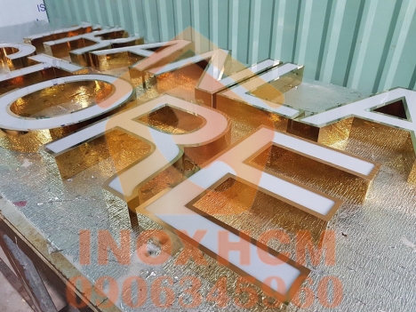 Chữ Inox Mặt Mica PVD - nhận gia công inox theo yêu cầu