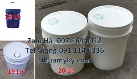 Thùng nhựa 5 lít, xô nhựa 22 lít, Xô nhựa 22 lít đựng phân bón Vỏ thùng sơn 10 lít Thùng nhựa