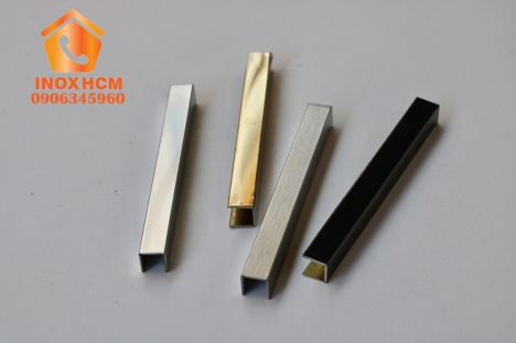 Nẹp inox u mạ màu PVD - nhận gia công nẹp inox theo yêu cầu