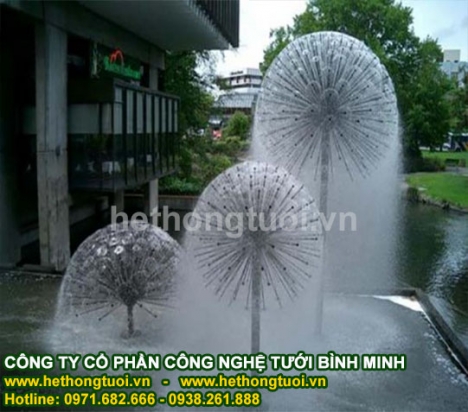 Phun nước nghệ thuật,vòi phun nấm,vòi phun cây thông,vòi phun cột nước,vòi phun tia