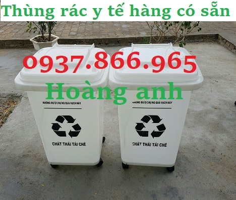 Thùng rác nhựa 60l có bánh xe, thùng gom rác, thùng rác công cộng, thùng rác trong công viên