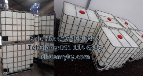 bồn ibc, Bồn nhựa, bồn đựng hóa chất 1000 lít Thùng nhựa trắng dung tích lớn, Tank, bồn ibc, thùng