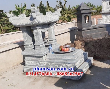 004 Mộ đá đẹp ninh bình - mẫu mộ một mái bằng đá