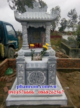 004 Mộ đá đẹp ninh bình - mẫu mộ một mái bằng đá