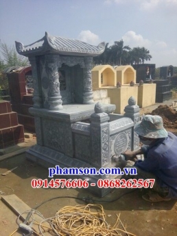 004 Mộ đá đẹp ninh bình - mẫu mộ một mái bằng đá