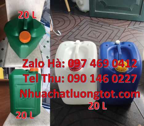 Can đựng hóa chất, Can nhựa 20 lít đựng hóa chất, can 20l giá rẻ can 25l xanh, Can cao cấp, Can 20l