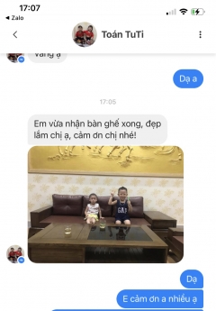 Ảnh thực tế bộ sofa văng đơn chân quỳ gỗ sồi Nga cho phòng khách nhỏ