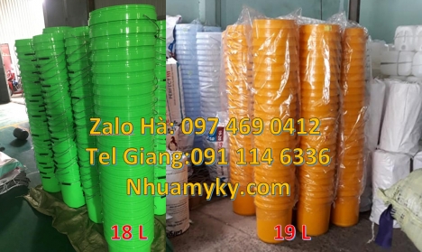 Bán Xô sơn 5l quai sắt, xô nhựa 1 lít xô nhựa 18 lít nắp chiết rót, Vỏ thùng đựng sơn 19 li