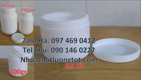 Hũ 1kg vặn, Hũ giá rẻ, Hũ nhựa hdpe 500gr đựng hóa chất hũ 1kg đựng bột mới 100%, Hủ nhựa 200gr 250