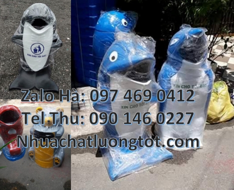Thùng rác ngoài trời, Thùng rác thú, thùng rác nhựa composite, thùng rác cá heo, thùng rác hình con