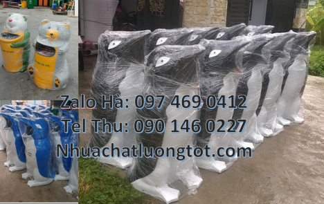 Thùng rác ngoài trời, Thùng rác thú, thùng rác nhựa composite, thùng rác cá heo, thùng rác hình con