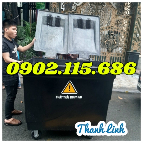Thùng rác 660 lít, thùng rác công nghiệp, thùng đựng rác , thùng rác công cộng, thùng rác 660 lít, t