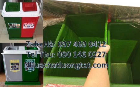 Thùng Rác 2 Ngăn giá rẻ, sọt đựng rác, Thùng rác nhựa duy tân, thùng nhựa đựng rác thải, Thùng rác 2
