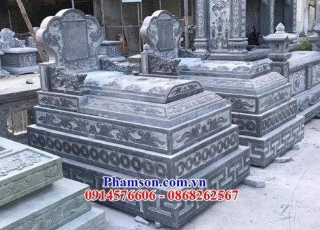 046 lăng mộ đẹp bắc kạn - mộ tam cấp bằng đá nguyên khối