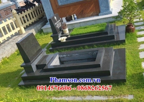 046 lăng mộ đẹp bắc kạn - mộ tam cấp bằng đá nguyên khối