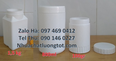 Hũ 1kg vặn, Hũ giá rẻ, Hũ nhựa hdpe 500gr đựng hóa chất hũ 1kg đựng bột mới 100%, Hủ nhựa 200gr 250