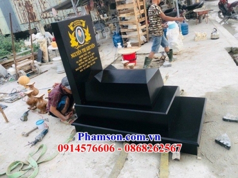 046 lăng mộ đẹp bắc kạn - mộ tam cấp bằng đá nguyên khối