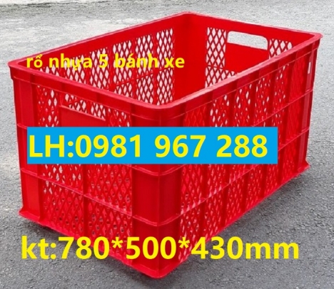 Rổ nhựa 5 bánh xe ,sóng nhựa hở 5 bánh xe