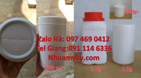 Hũ đựng bánh kẹo, Hũ nhựa 0.5kg giá rẻ, hũ nhựa 1kg đựng hóa chất, hũ nhựa 2kg đựng phân bón