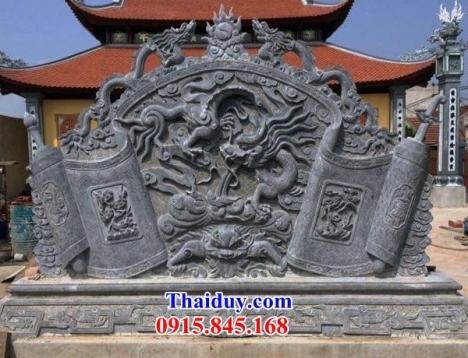 +56 cuốn thư đá đẹp đồng nai - bức bình phong đền chùa bằng đá
