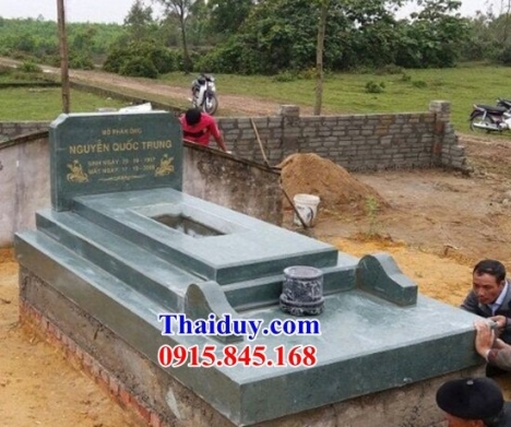 089 Mộ đá xanh rêu đẹp - mộ đá không mái quảng ninh